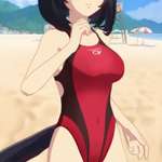 【コラ】乳袋修正とロゴ入りでブラッシュアップされたハイレグ競泳水着を着せてくれるトレーナーさんのサムネイル画像